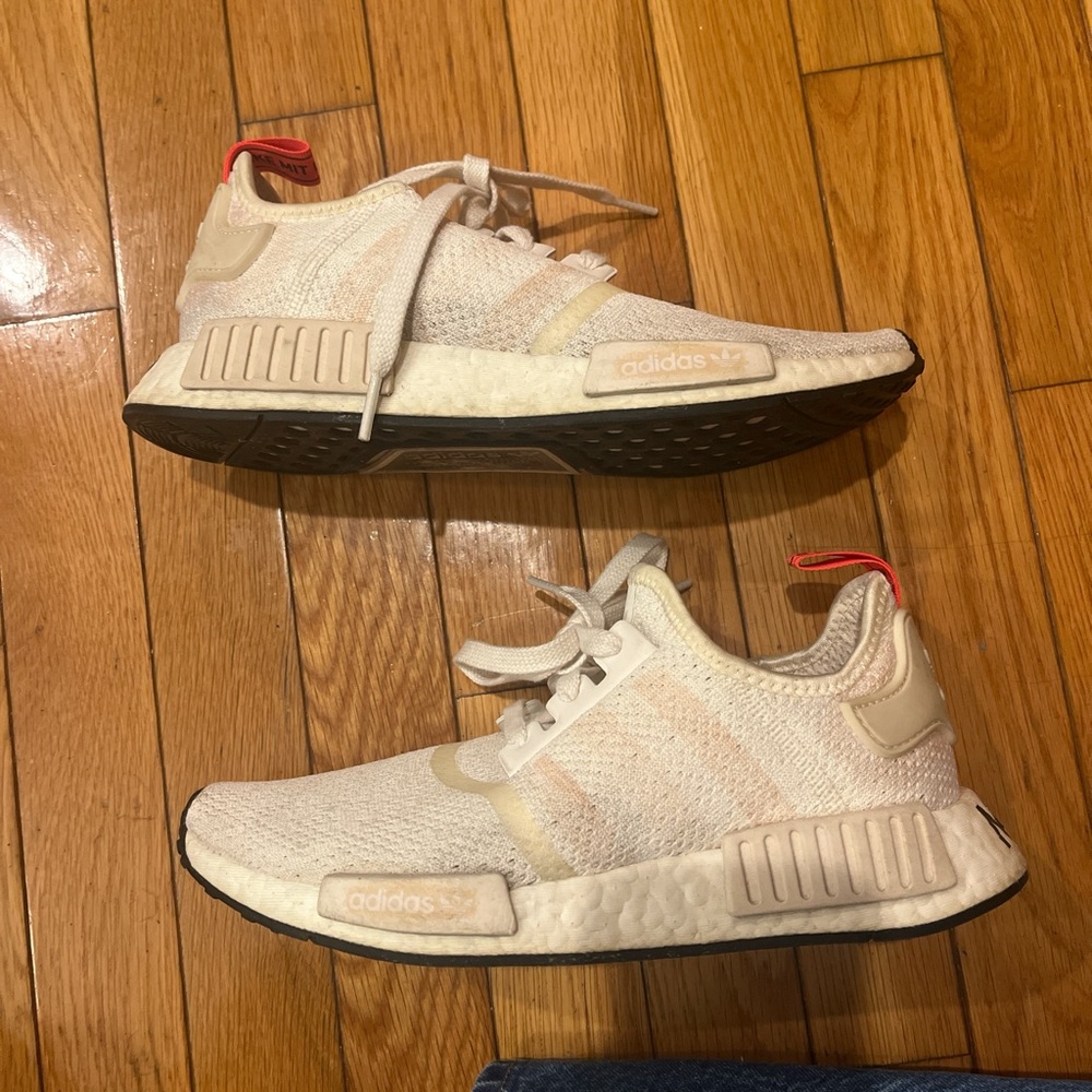 adidas NMDs in beige/cream | size W8